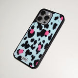 Soft Pop Leopard Phone Case Soft Blue (BK_MagSafe Glass)
