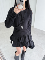 ruffle v neck cardigan