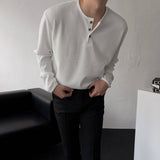 GT ワッフルヘンリーネックウォーマーロングスリーブTシャツ (3 colors)