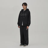ロゴアップリケフードジップアップ