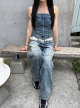 キッチュスリットワイドデニムパンツ
