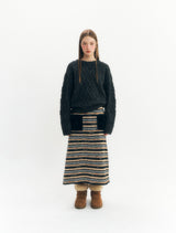 Knit Pocket Skirt (Navy)