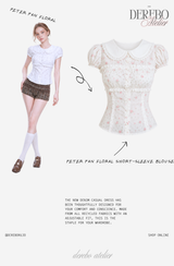 Peter Pan Floral Short-Sleeve Blouse 