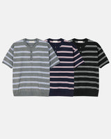 Diron Striped Henley Knit