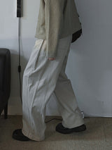 ASCLO Two Tuck Wide Cotton Pants (3color)