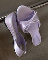 Sweet Satin Wedge Slippers (4C)
