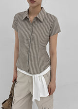 [MADE] ルネアストライプ半袖シャツ