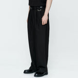 Two Pleats Wide Pants Black