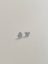 Glitter butterfly heart piercing / 3 colors / 2 option 