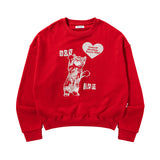 HEART CAT SWEATSHIRTS (RED)
