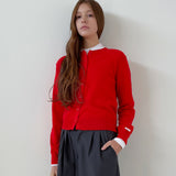 Rolling Knit Cardigan _Vivid Red