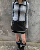 Gradation knit zip up
