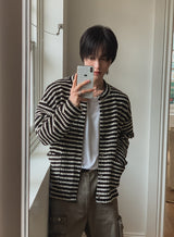 ルボイボーダークロップカーディガン
