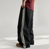 Curz Nylon Knee Pintuck Track String Wide Pants