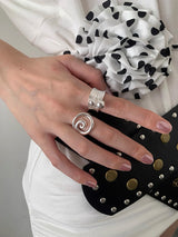 [Influencer]925silver spiral@silver ring