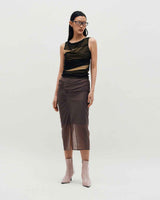 Mesh Layered Sleeveless _ BLACK