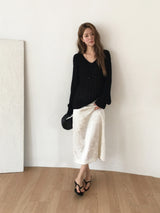 Floral jacquard satin maxi skirt 
