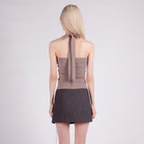 [RE-STOCK] HALTER SPAN TANK TOP / MOCHA