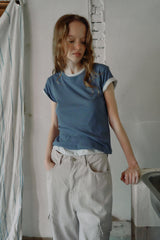 T/T スカルプテッド ハーフTシャツ (blue)