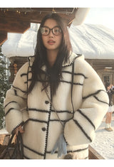Style Hooded Wool Suede Coat