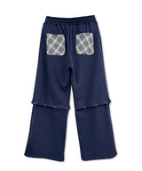 UNISEX 2WAYチェックロゴスウェットパンツ