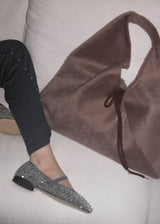 Jeanne Angora Fur Shoulder Bag_Melange Brown