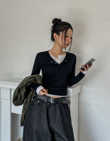 Molly Layered Button Long Sleeve
