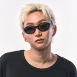 オーバーサイズシルケットスクープネックTシャツ BLACK