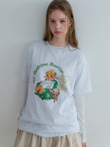 スリーピングモアベアTシャツ 2color
