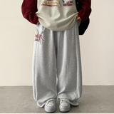 Rosé Star Embroidered String Wide Pants