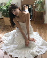 shu-a cream lace bustier long ops