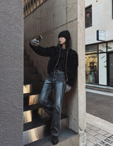 Mille stone washed bootcut denim pants