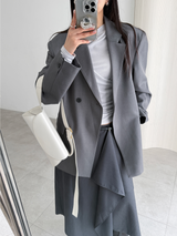overlap button skirts (2color)
