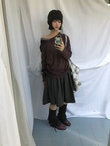 Feminine Flat Neck Long T-Shirt
