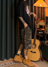 One-Tuck Camo Shorts 