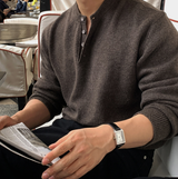 All Day Classic Wool Henry Neck Knit