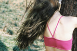 Back Tunnel Bra Top (Magenta pink)