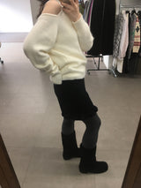 リブフリルニットショートパンツ(2color)