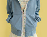Flora hood zip up (blue)