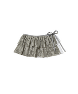 CAMO LAYERED WRAP SHORT SKIRT - KHAKI