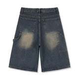 アーバンカーペンターバミューダデニムパンツ (muddy indigo)