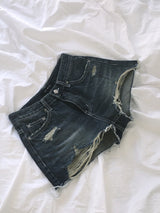 Turin Washing Damage Denim Shorts