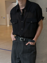 [S/S] Western シースルーリンクルシャツ(3color)