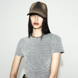 [ULKIN] MUGUNG washed embossed denim ball cap_Dusty Beige