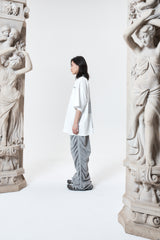 shirring wide banded pants (GRAY)