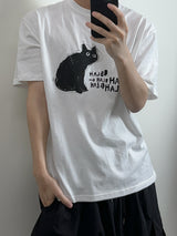 ドローイングキャットハーフTシャツ