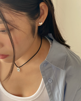 シフォンハートピアス (シルバー)