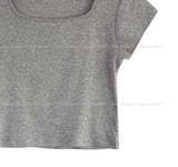 [U-BASIC] Poke Span Square Cap Sleeve T-Shirt