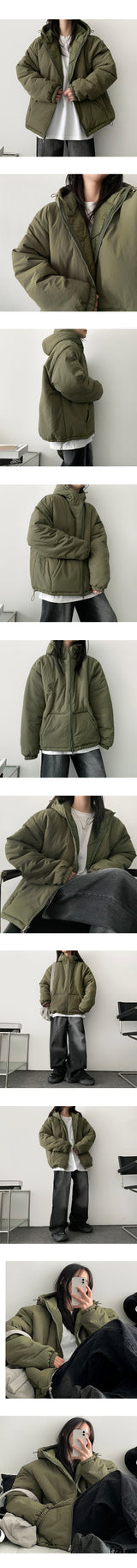 You too High-Neck Hooded Puffer Padded Jumper