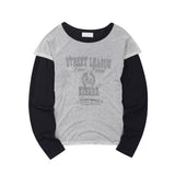 Street league blur artwork double layer long sleeve (Navy)